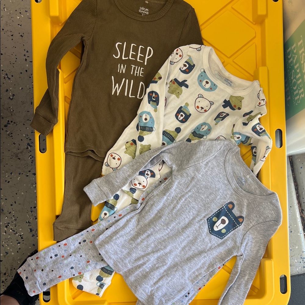 Cozy Kids Pajama Set - Brown, White, and Gray